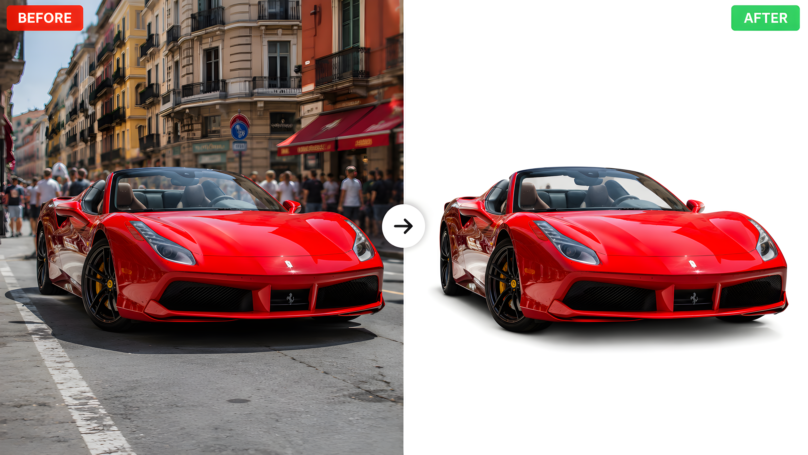 Background removal before and after
