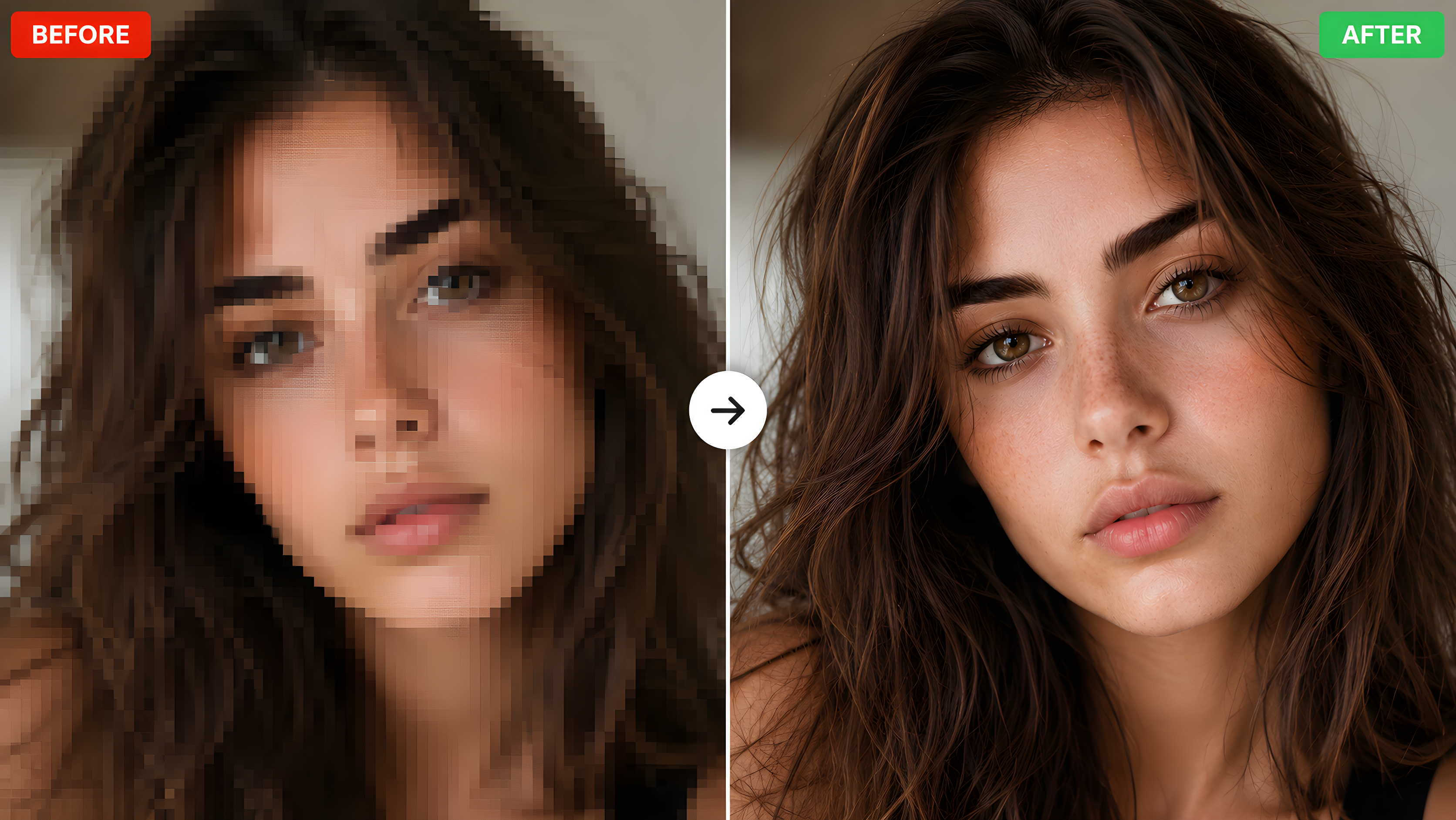 Image upscaling before and after